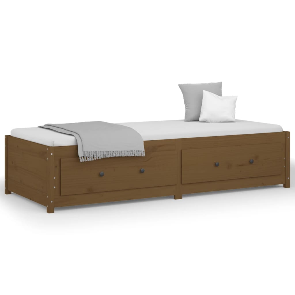 Lit de jour sans matelas marron miel 90x200 cm bois pin massif