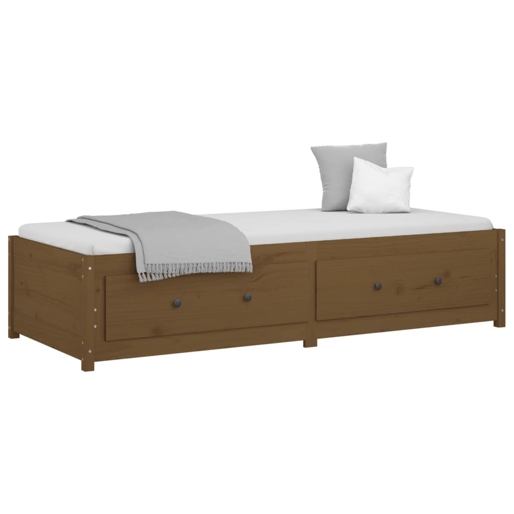 Lit de jour sans matelas marron miel 90x200 cm bois pin massif