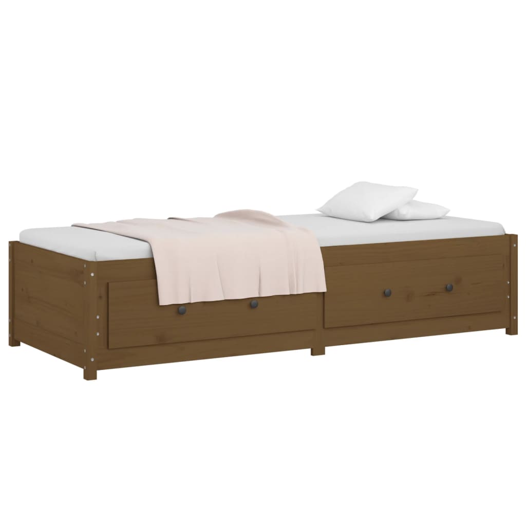 Lit de jour sans matelas marron miel 90x200 cm bois pin massif