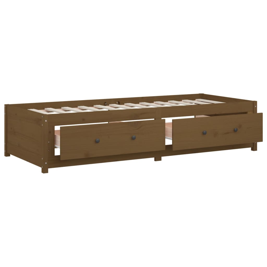 Lit de jour sans matelas marron miel 90x200 cm bois pin massif