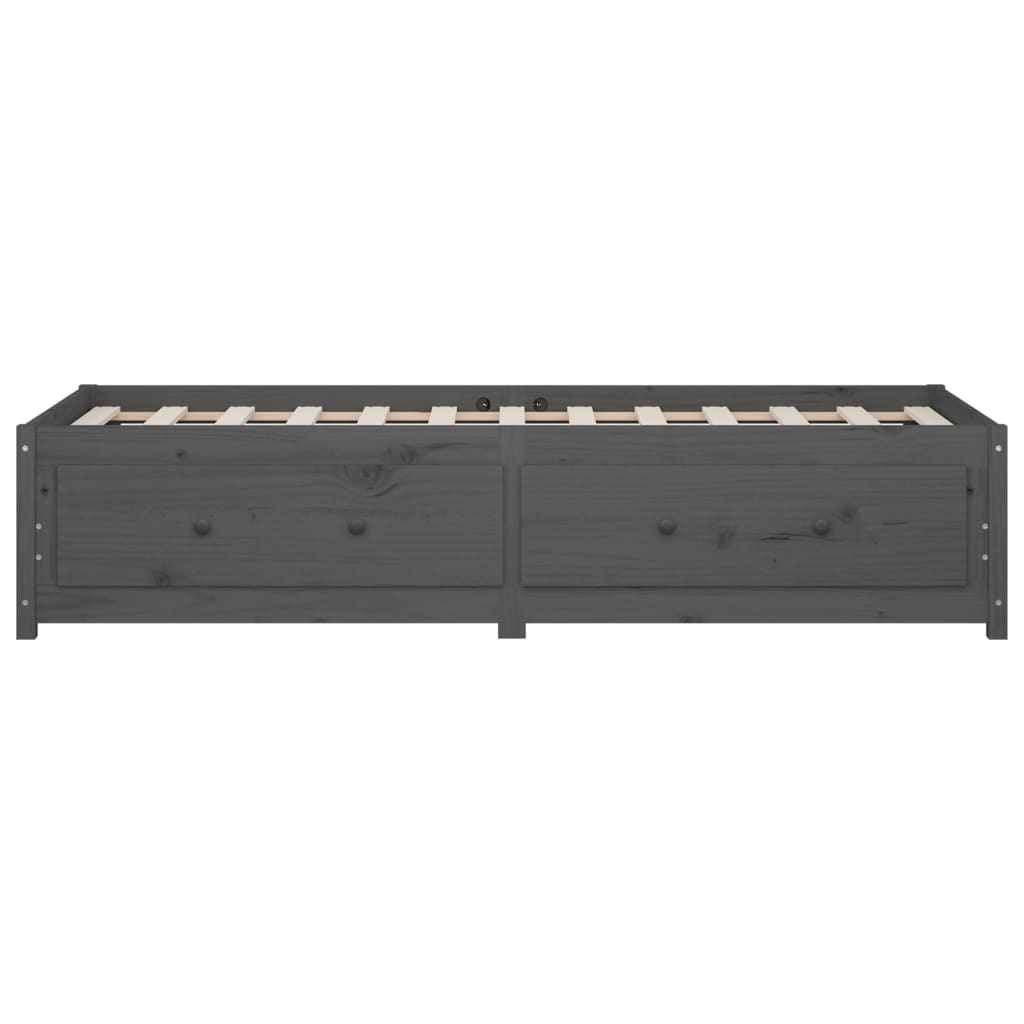 Lit de jour sans matelas gris 90x190 cm bois de pin massif