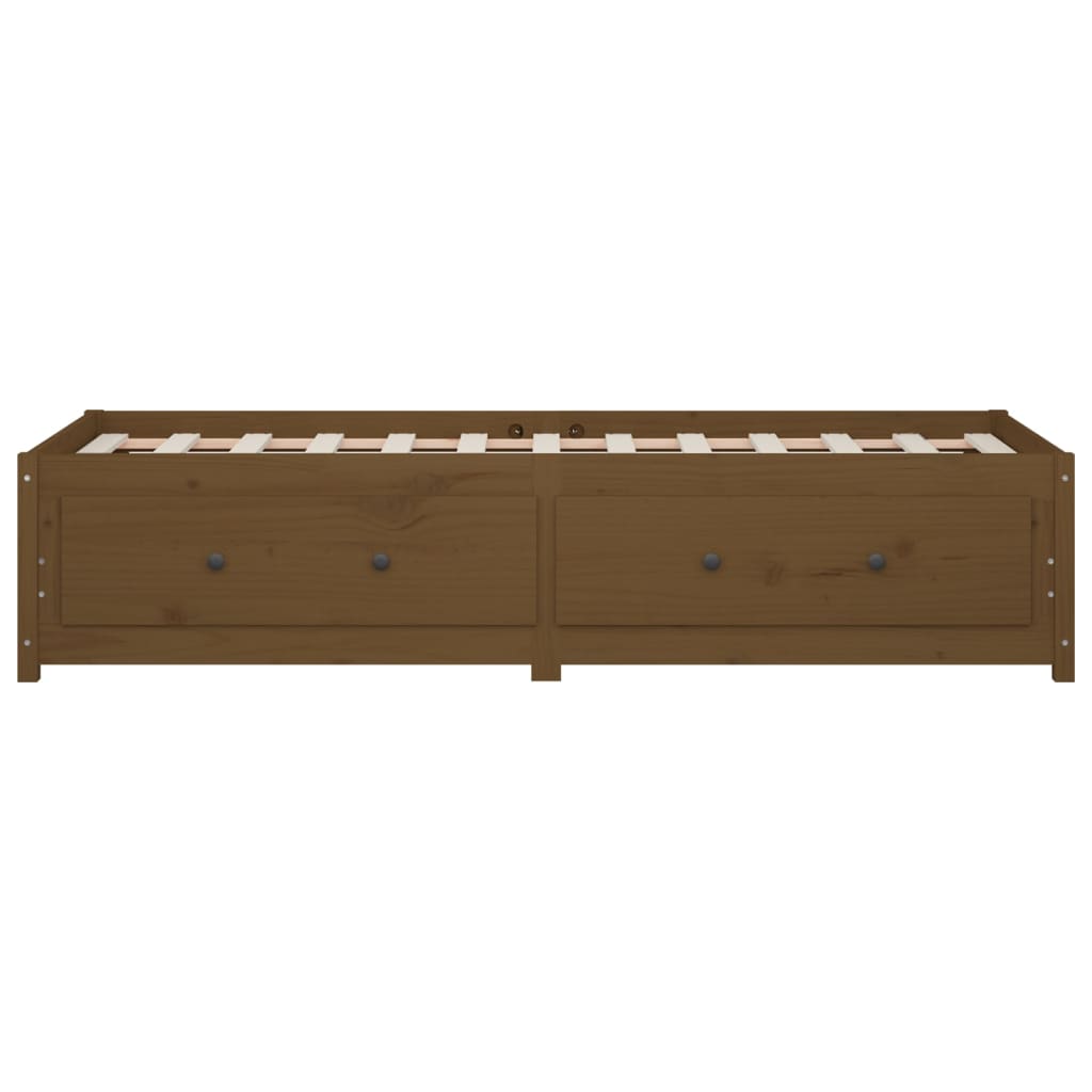 Lit de jour sans matelas marron miel 90x190 cm bois pin massif