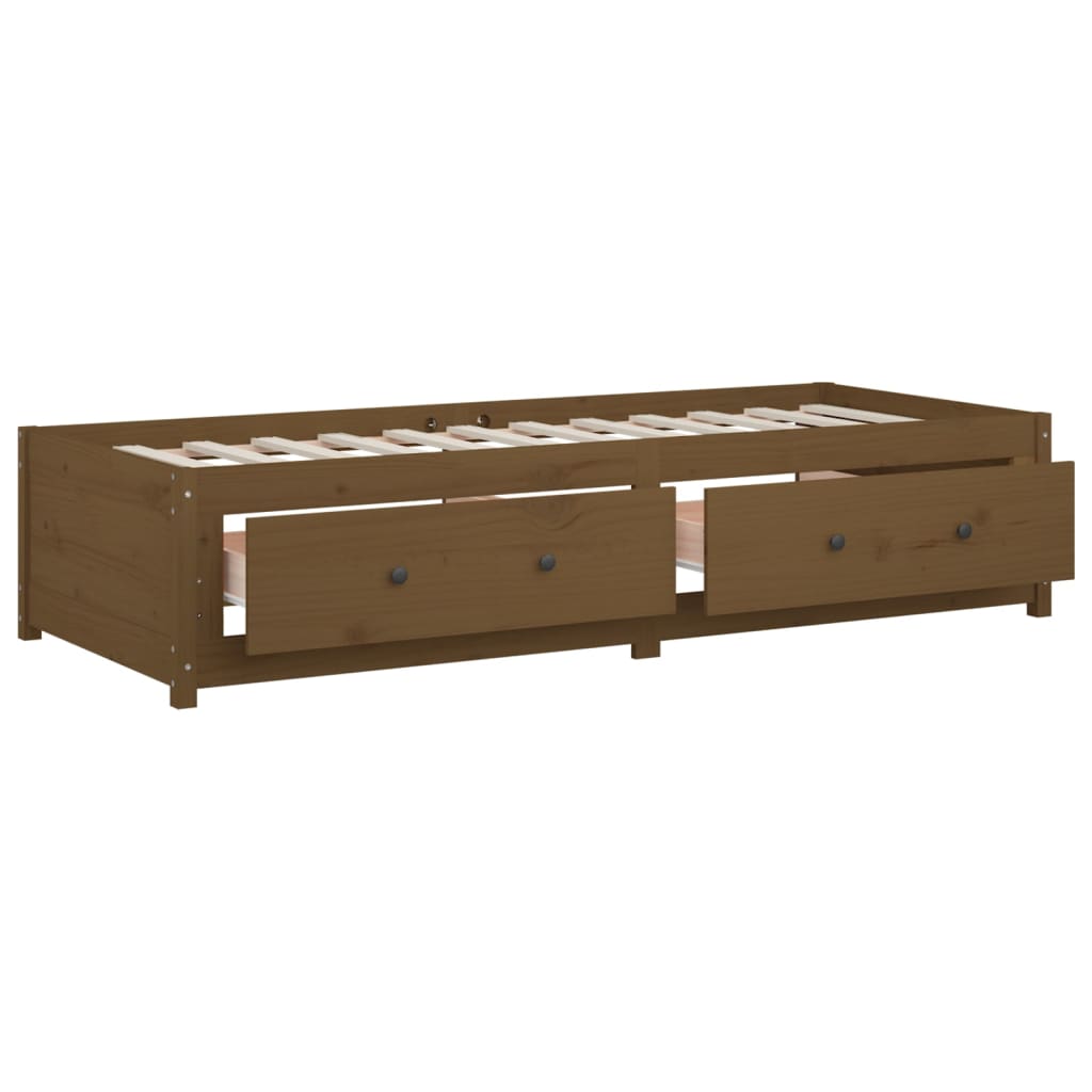 Lit de jour sans matelas marron miel 75x190 cm bois pin massif