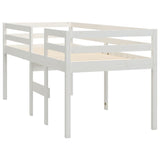 Lit haut sans matelas blanc 90x200 cm bois de pin massif