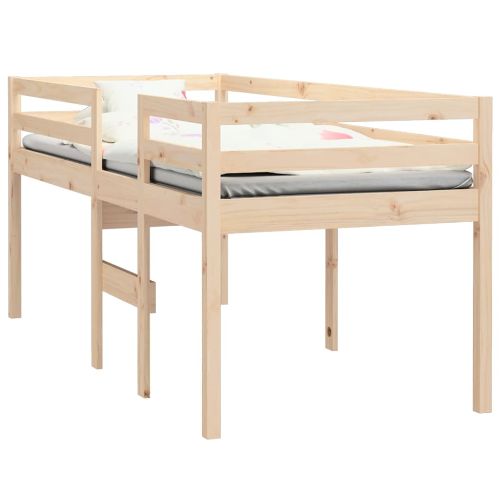 Lit haut sans matelas 75x190 cm bois de pin massif