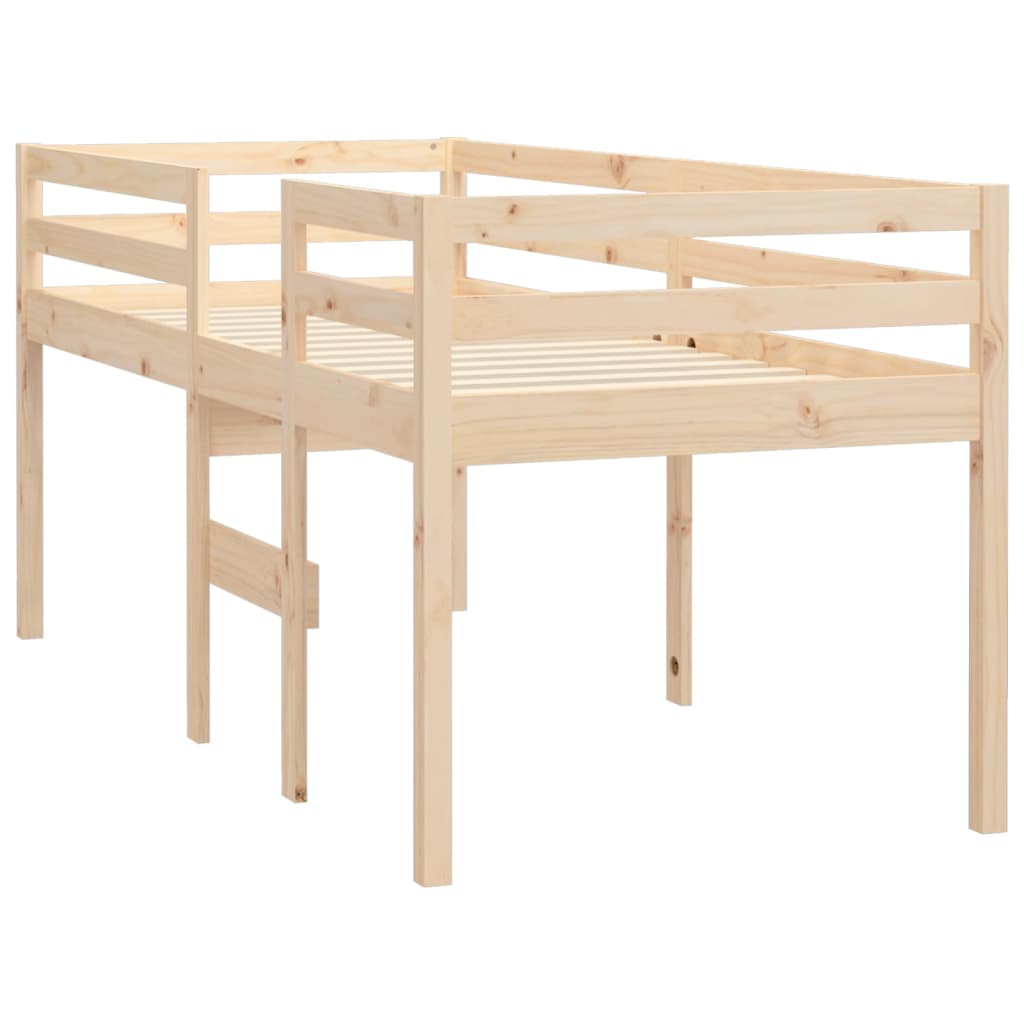 Lit haut sans matelas 75x190 cm bois de pin massif