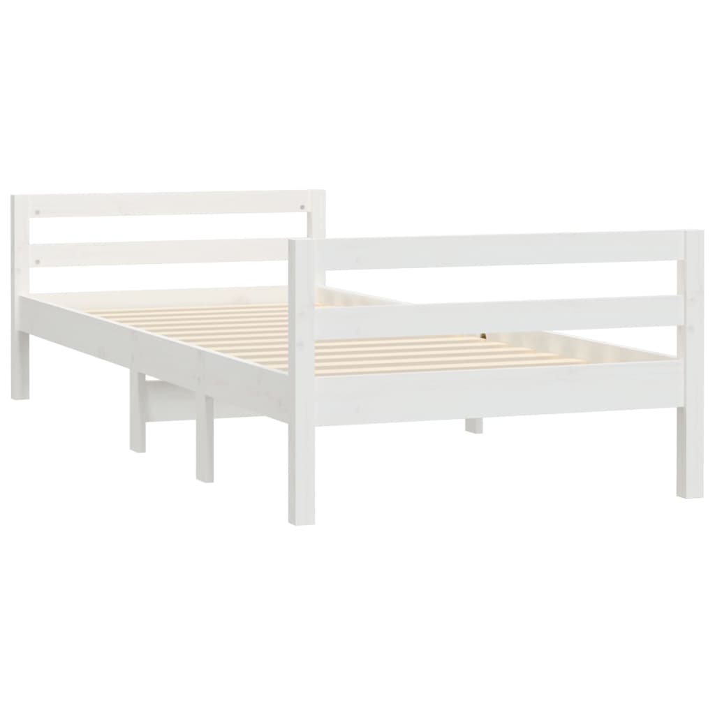 Cadre de lit sans matelas blanc 90x200 cm bois de pin massif