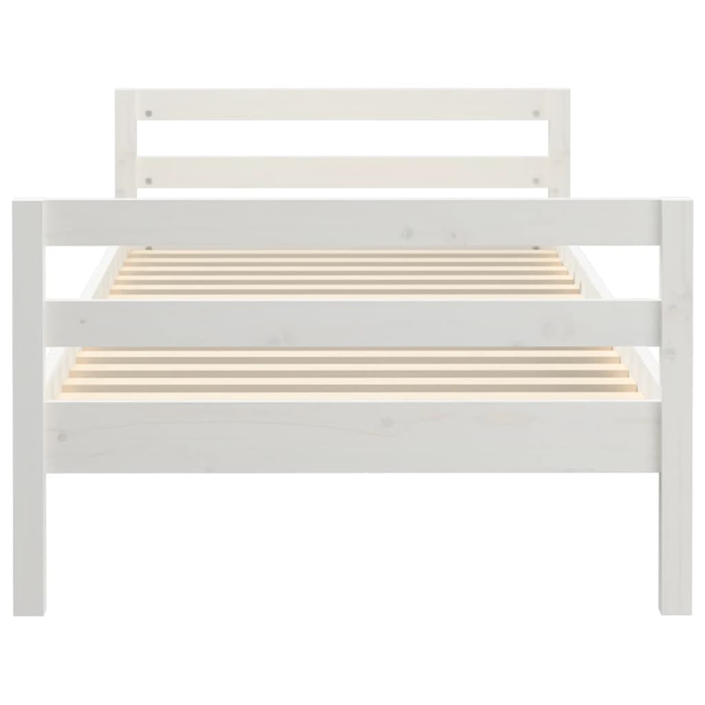 Cadre de lit sans matelas blanc 90x200 cm bois de pin massif