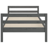 Cadre de lit sans matelas gris 90x200 cm bois de pin massif