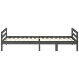 Cadre de lit sans matelas gris 90x200 cm bois de pin massif