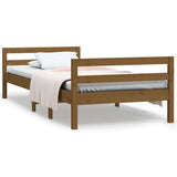 Cadre de lit sans matelas marron miel 90x200 cm bois pin massif