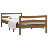 Cadre de lit sans matelas marron miel 90x200 cm bois pin massif