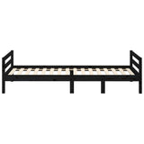 Cadre de lit sans matelas noir 90x200 cm bois de pin massif