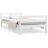 Cadre de lit sans matelas blanc 90x190 cm bois de pin massif