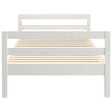 Cadre de lit sans matelas blanc 90x190 cm bois de pin massif