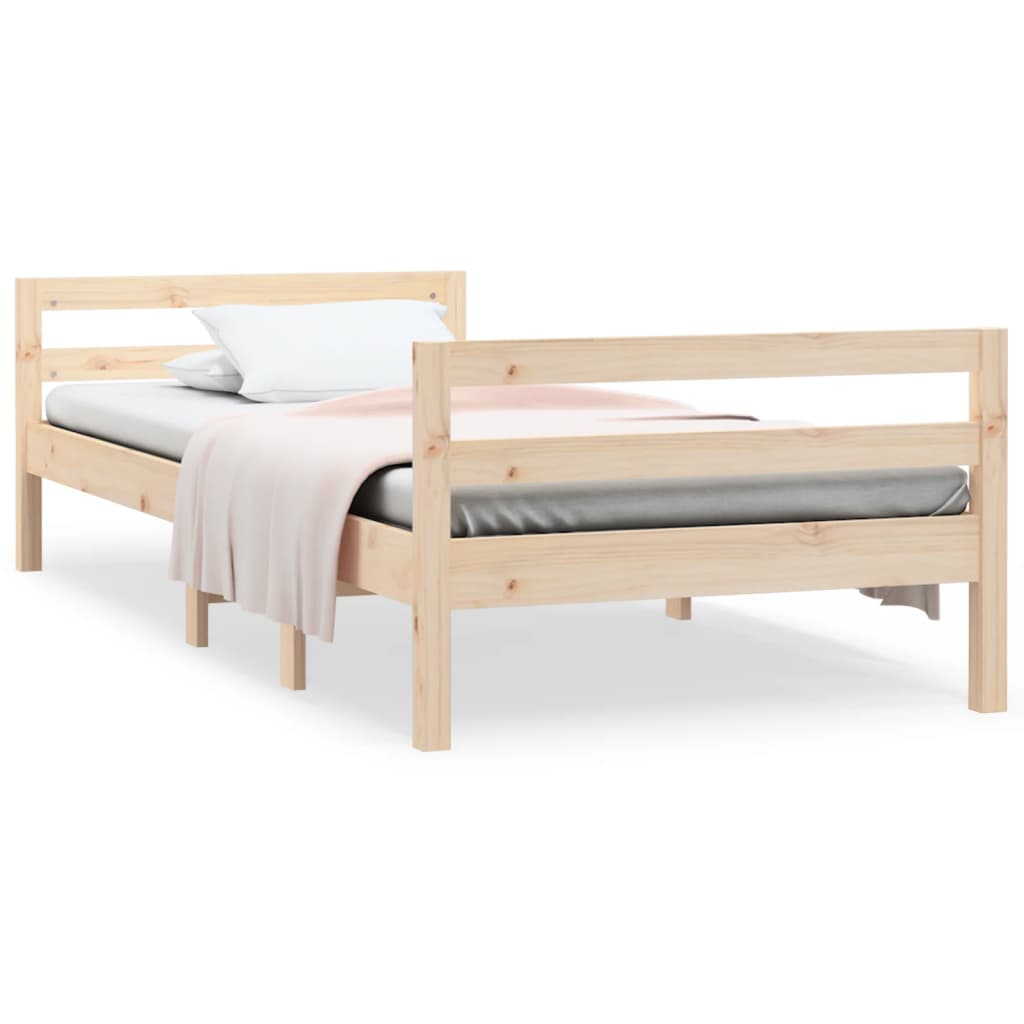 Cadre de lit sans matelas 75x190 cm bois de pin massif