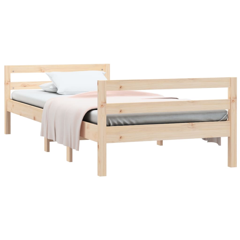 Cadre de lit sans matelas 75x190 cm bois de pin massif