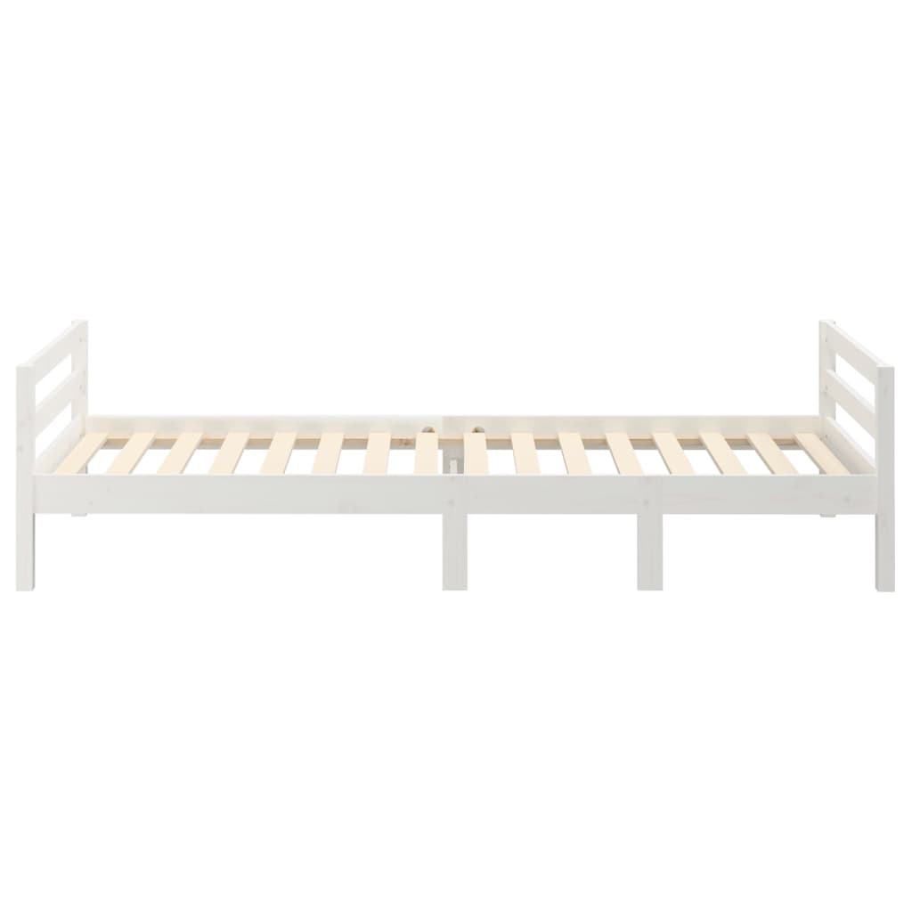 Cadre de lit sans matelas blanc 75x190 cm bois de pin massif