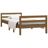 Cadre de lit sans matelas marron miel 75x190 cm bois pin massif