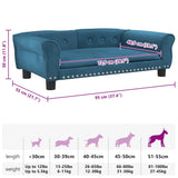 Lit pour chien bleu 95x55x30 cm velours