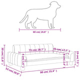 Dark gray dog ​​bed 90x53x30 cm fabric