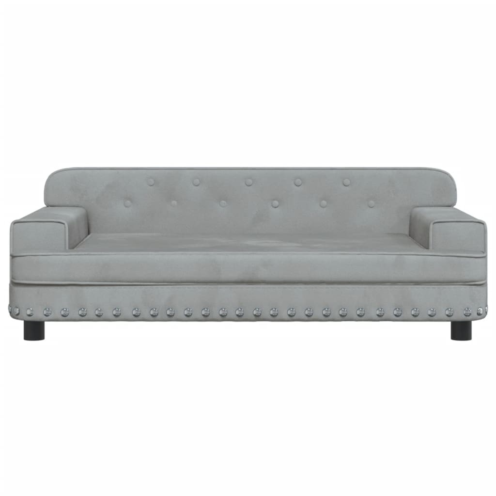 Light grey dog ​​bed 90x53x30 cm velvet