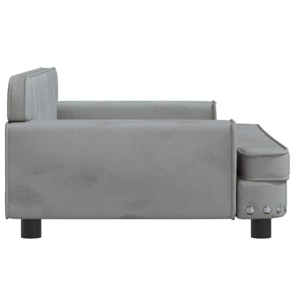 Light grey dog ​​bed 90x53x30 cm velvet