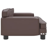 Brown dog bed 70x45x30 cm faux leather