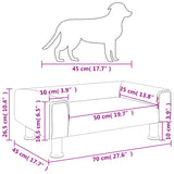 Light grey dog ​​bed 70x45x26.5 cm velvet