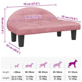 Lit pour chien rose 70x52x30 cm velours