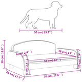 Light gray dog ​​bed 70x45x30 cm fabric