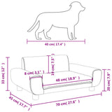 Dunkelgraues Hundebett 70x45x33 cm aus Samt