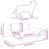 Cremefarbenes Hundebett 70x45x28 cm aus Stoff