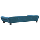 Blue dog bed 100x50x21 cm velvet