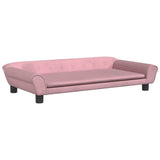 Lit pour chien rose 100x50x21 cm velours