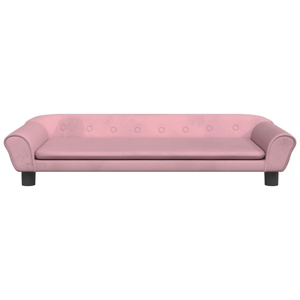 Lit pour chien rose 100x50x21 cm velours