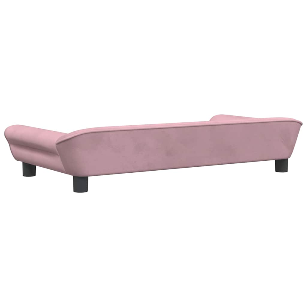 Lit pour chien rose 100x50x21 cm velours