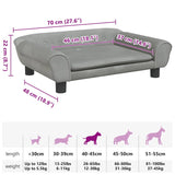 Lit pour chien gris clair 70x48x22 cm velours