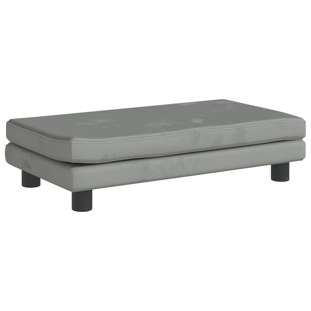 Lit pour chien avec extension gris clair 100x50x30 cm velours