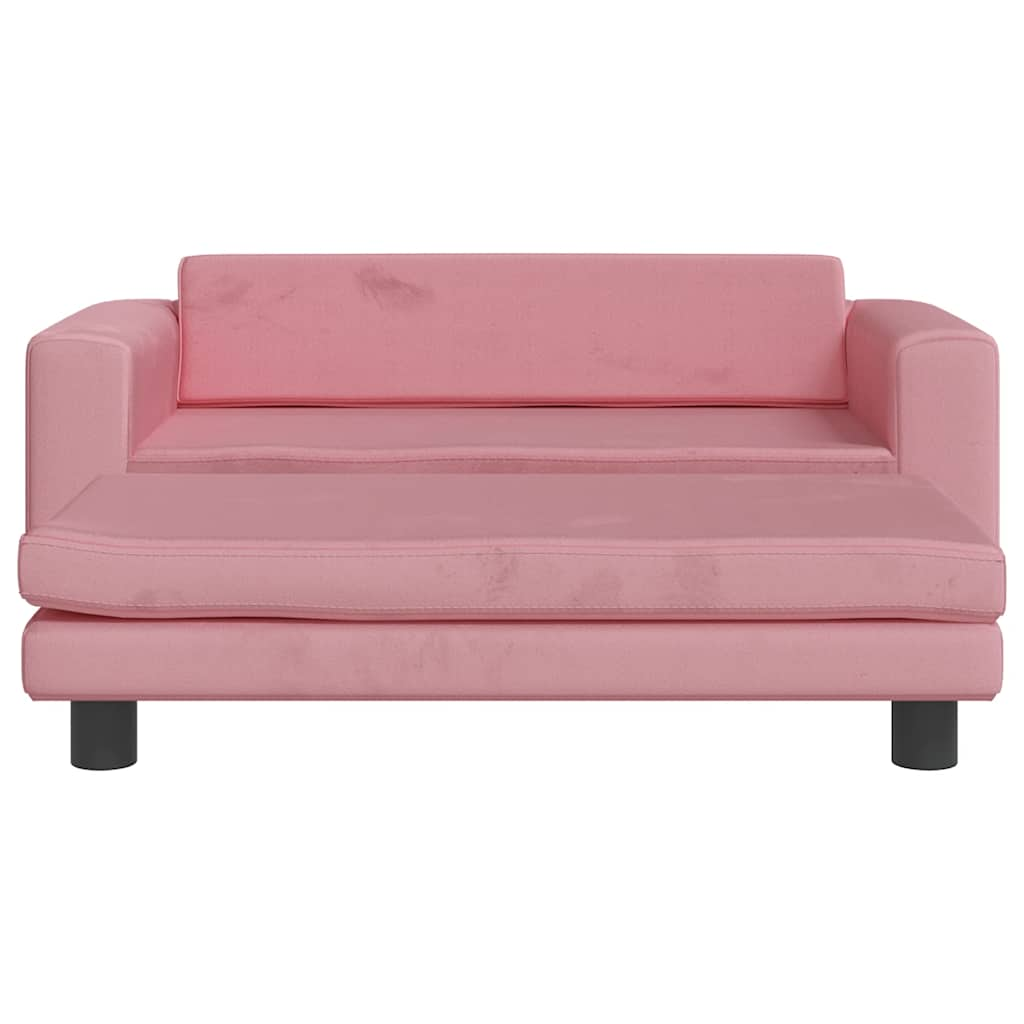 Dog bed with extension pink 100x50x30 cm velvet