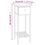 Table d'appoint avec tiroir 25x25x60 cm Bois massif de noyer