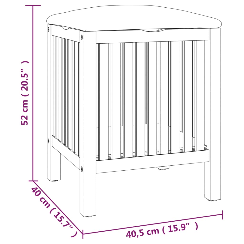 Badezimmerhocker 40,5x40x52 cm Massives Walnussholz