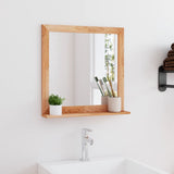 Miroir mural 55x55 cm Bois massif de noyer