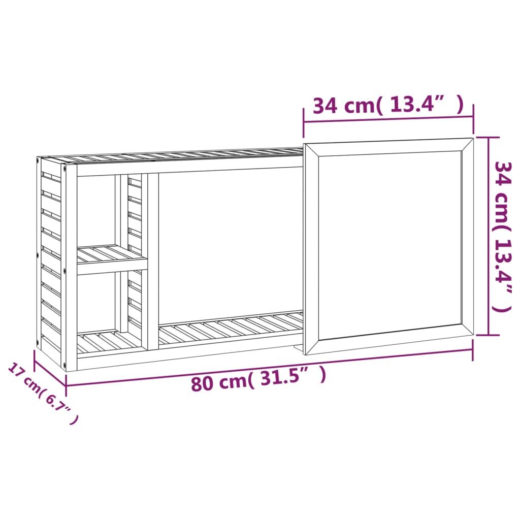 Armoire à miroir 80x17x34 cm Bois massif de noyer