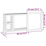 Spiegelschrank 80x17x34 cm Massives Walnussholz