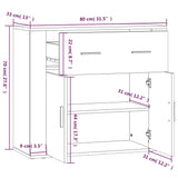 Buffet Blanc 80x33x70 cm Bois d'ingénierie