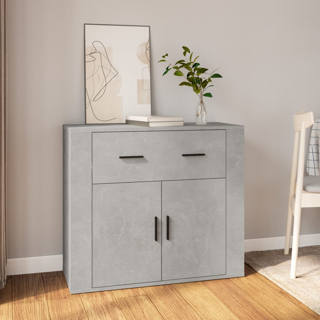 Concrete Grey Sideboard 80x33x70 cm Engineered Wood