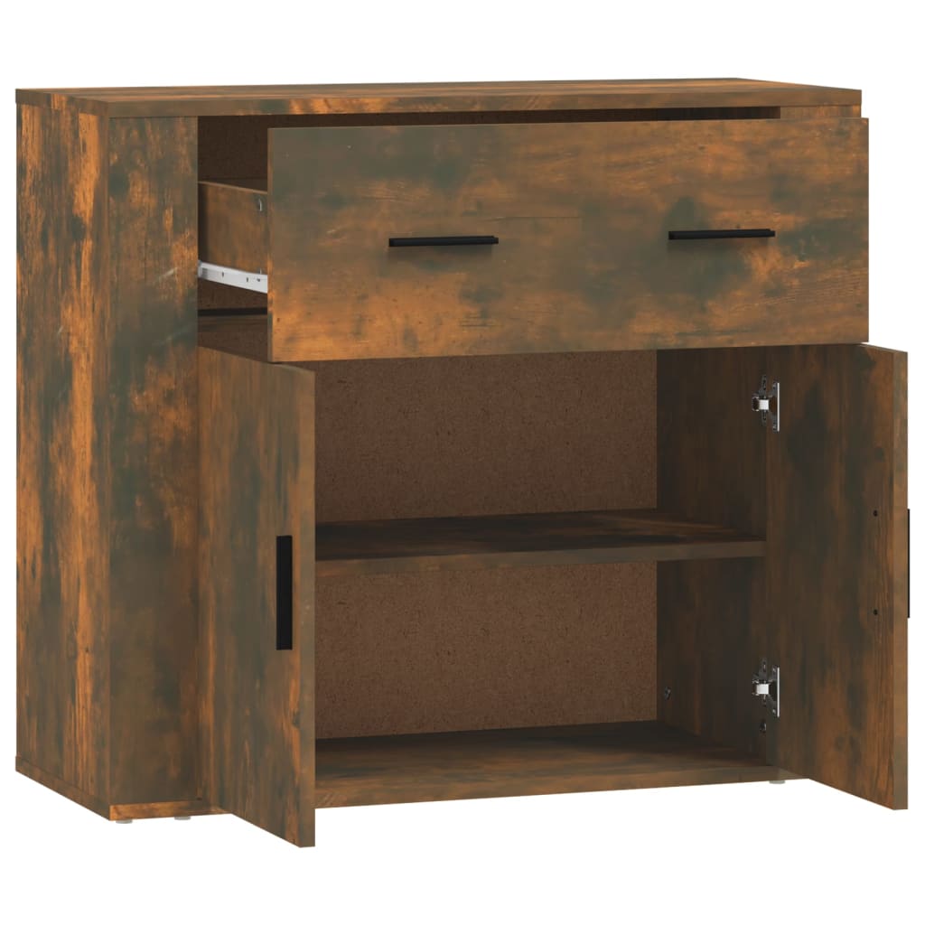 Buffet Chêne fumé 80x33x70 cm Bois d'ingénierie