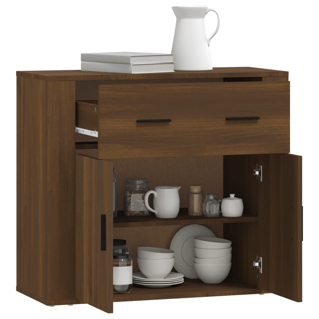 Buffet Chêne marron 80x33x70 cm Bois d'ingénierie