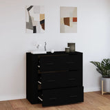 Buffet Noir 80x33x70 cm Bois d'ingénierie